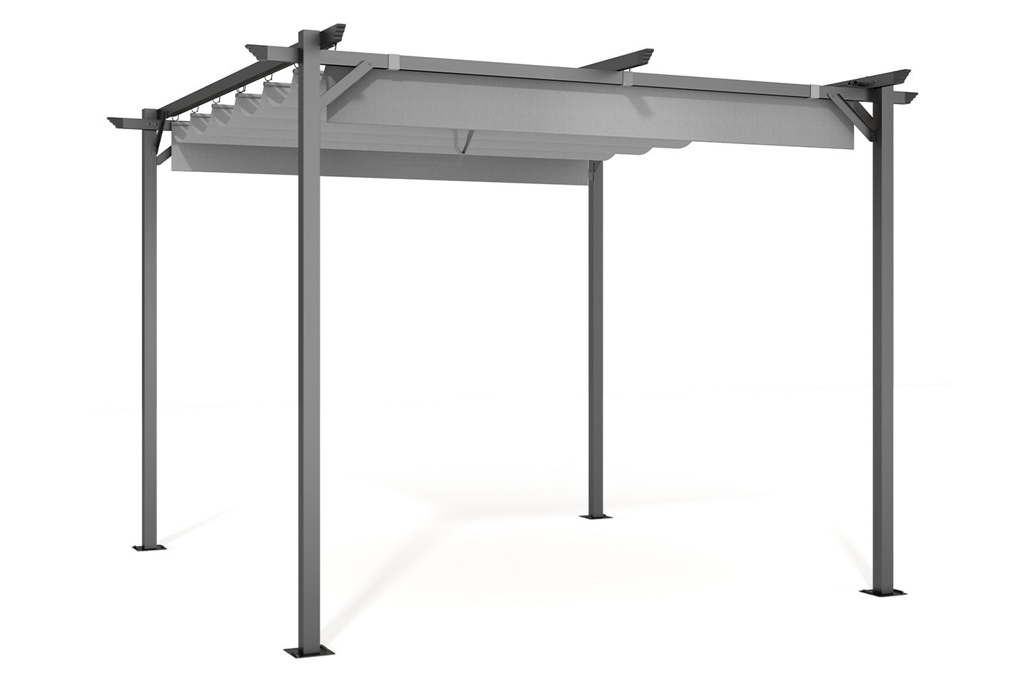 Outdoor Retractable Pergola with Canopy for Garden Lawn Patio Gazebo