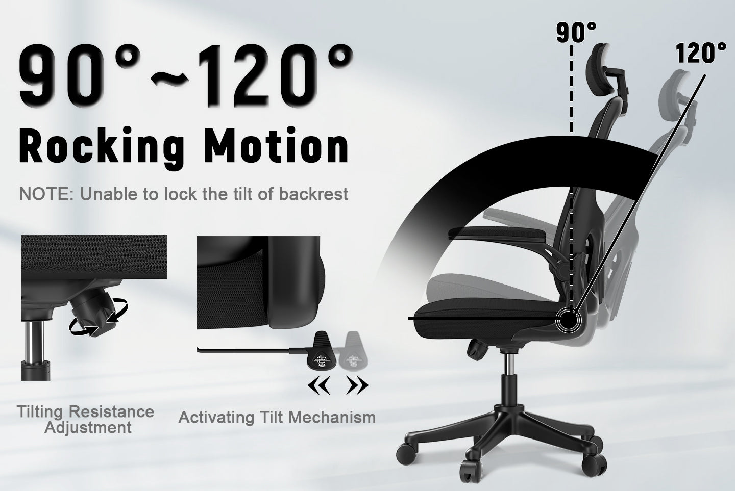 Office Chair Ergonomic Desk Chair, Executive Swivel Computer Chair with Padded Seat Cushion for Home/Office, Max Load 150kg