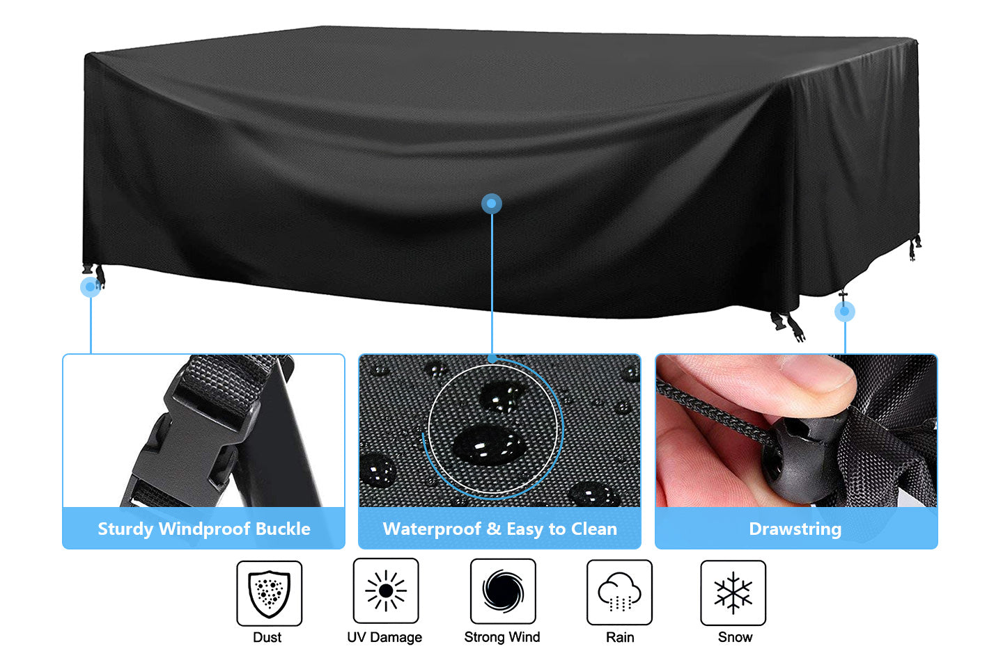 Patio Furniture Cover, Waterproof Outdoor Furniture Cover for Patio Ta ...