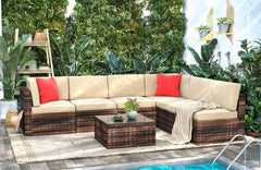 6 Seater Garden Furniture Set For Lawn Backyard Poolside