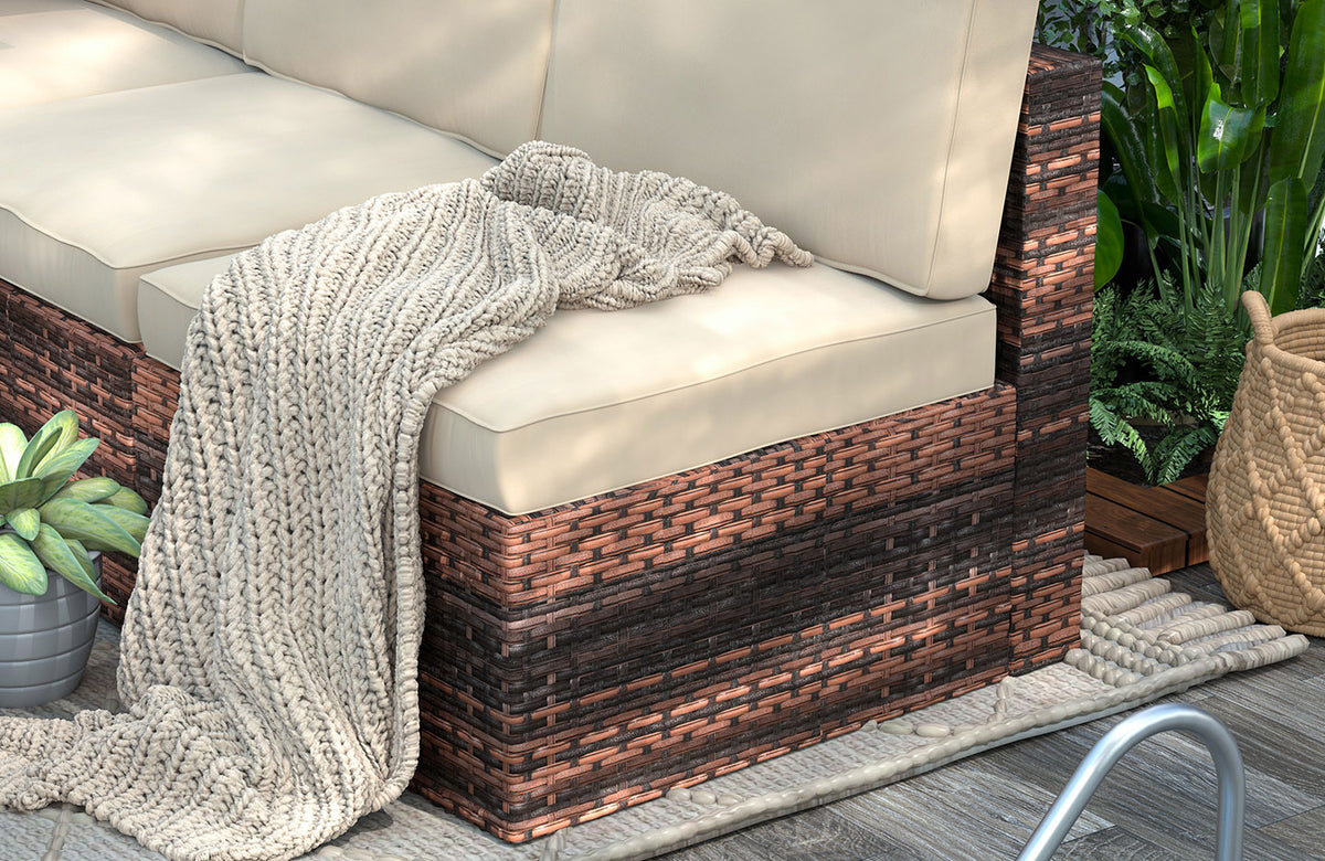 Lindfield rattan 6 seater rectangular garden furniture set deals